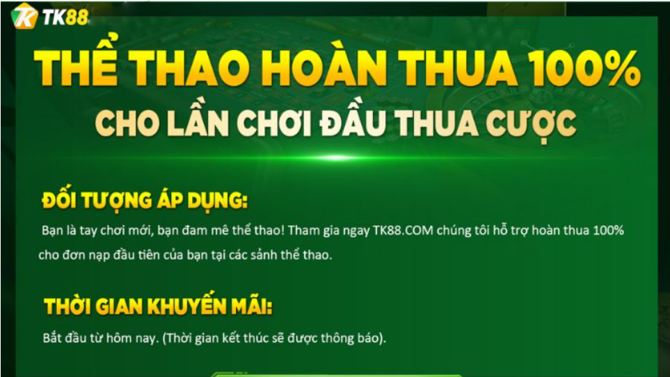 Hoàn trả 100% cược